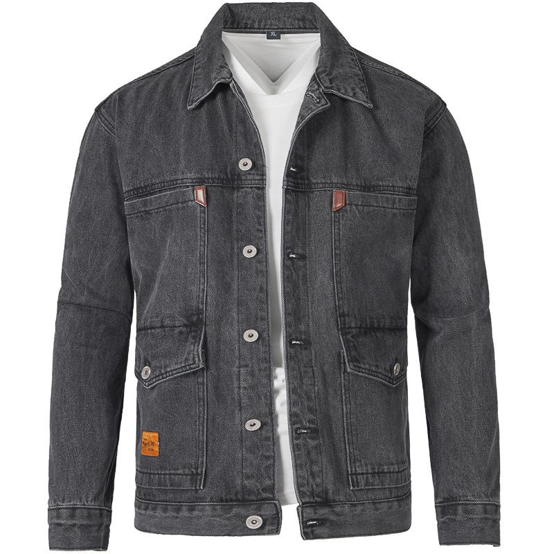 

Men s Multi-pocket Korean Style Denim Jacket - Autumn/Winter Trend 2XL сірий колір