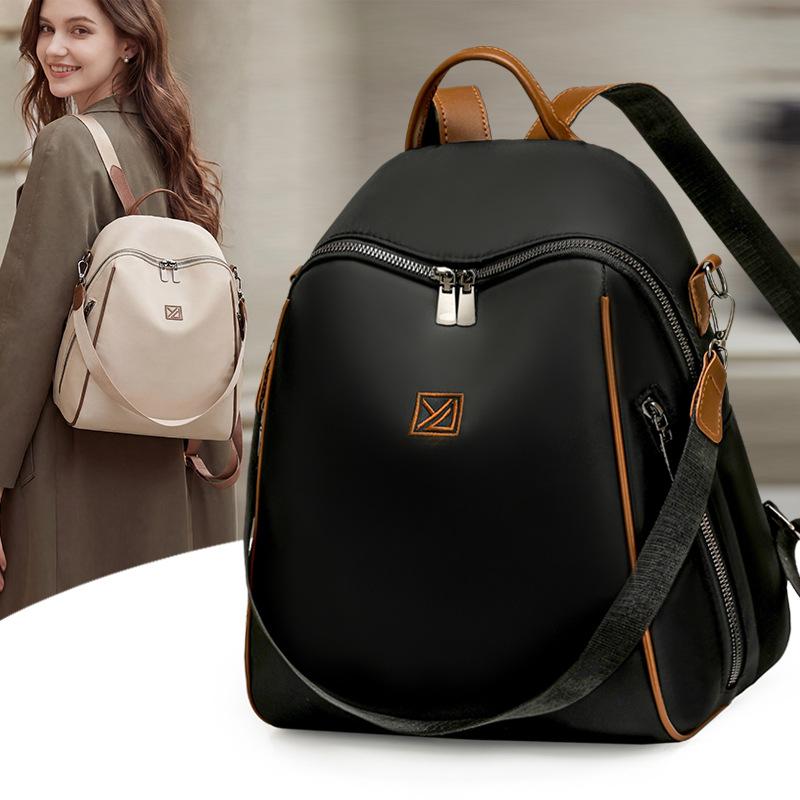 Schoolbag Korean Version Women's Backpack Casual Commuter Nylon Backpack Large Capacity Simple Lightweight Outdoor Travel Bag Women
