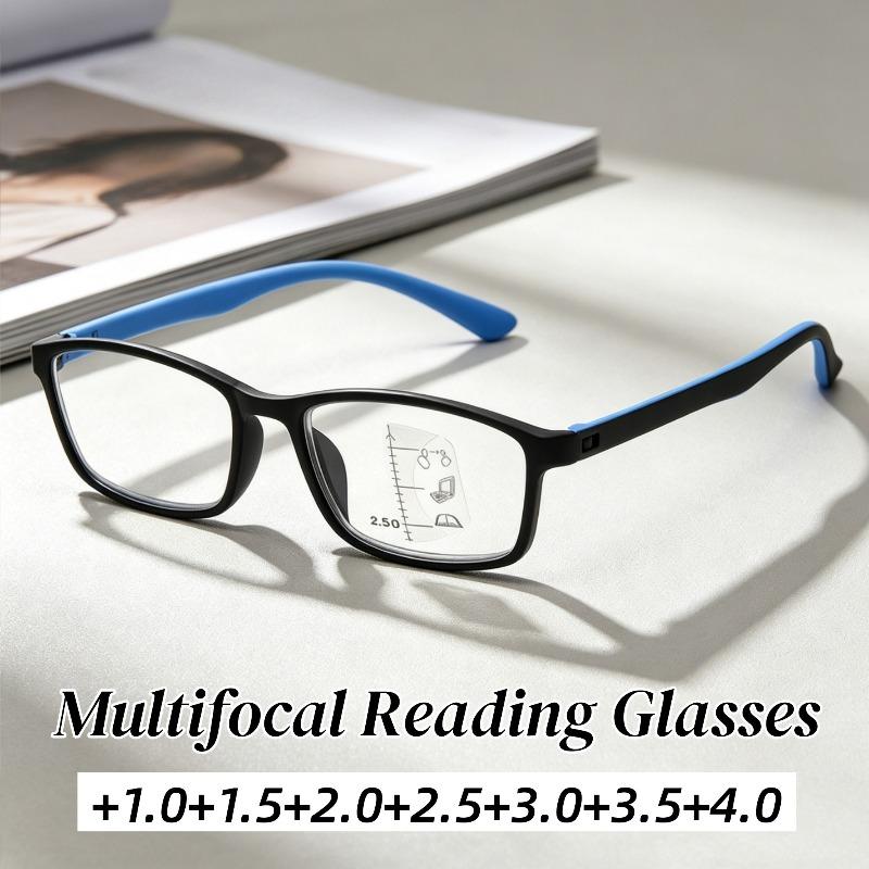 Classic Versatile Small Square Frame HD Multifocal Presbyopia Eyewear Outdoor Sport Anti Blue Light TR90 Frames Reading Glasses