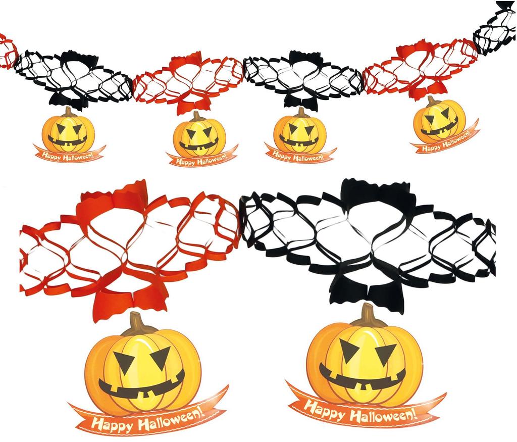 Halloween Pumpkin Paper Garland 200cm