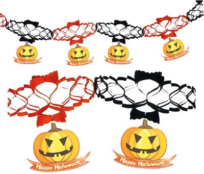 Paper Garland Halloween Pumpkins 200Cm
