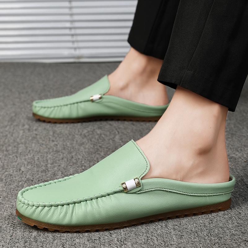 Fashion All-match Luxury Brand Male ShoesLightweight for Men Muller New Arrival Outdoor Men Casual Shoes Leather Mens Slip On Shoes