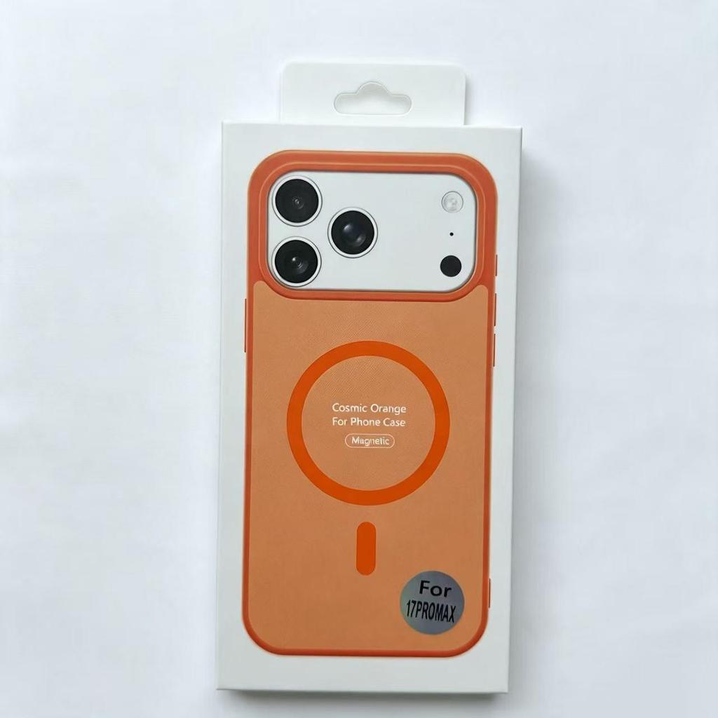 Magnetic Color-Blocking Skin-Feel Case for 17Pro Max iPhone 16 Series, Acrylic Finish