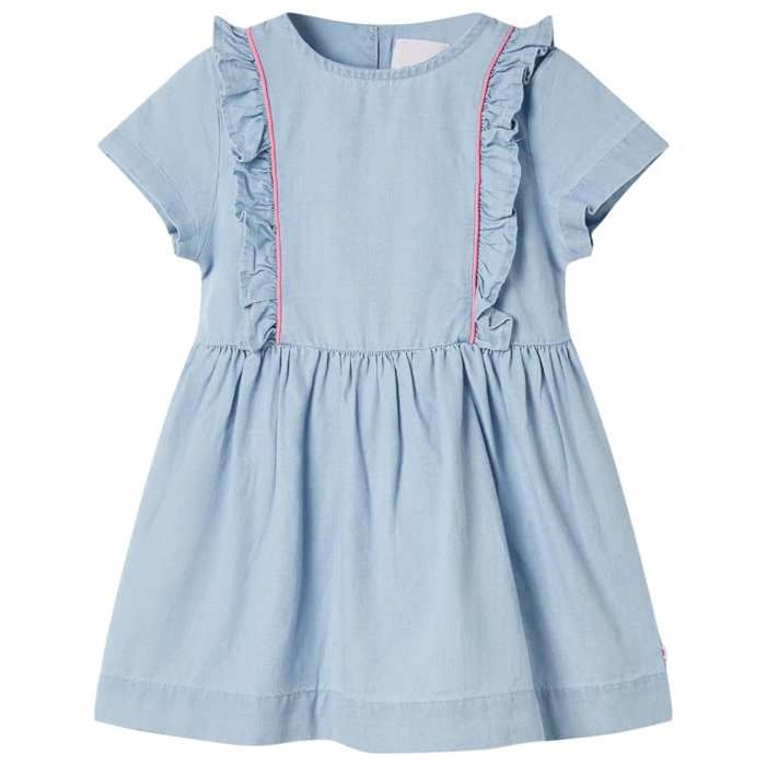 Children's Dress with Soft Blue Ruffles 92/104/116/128/140