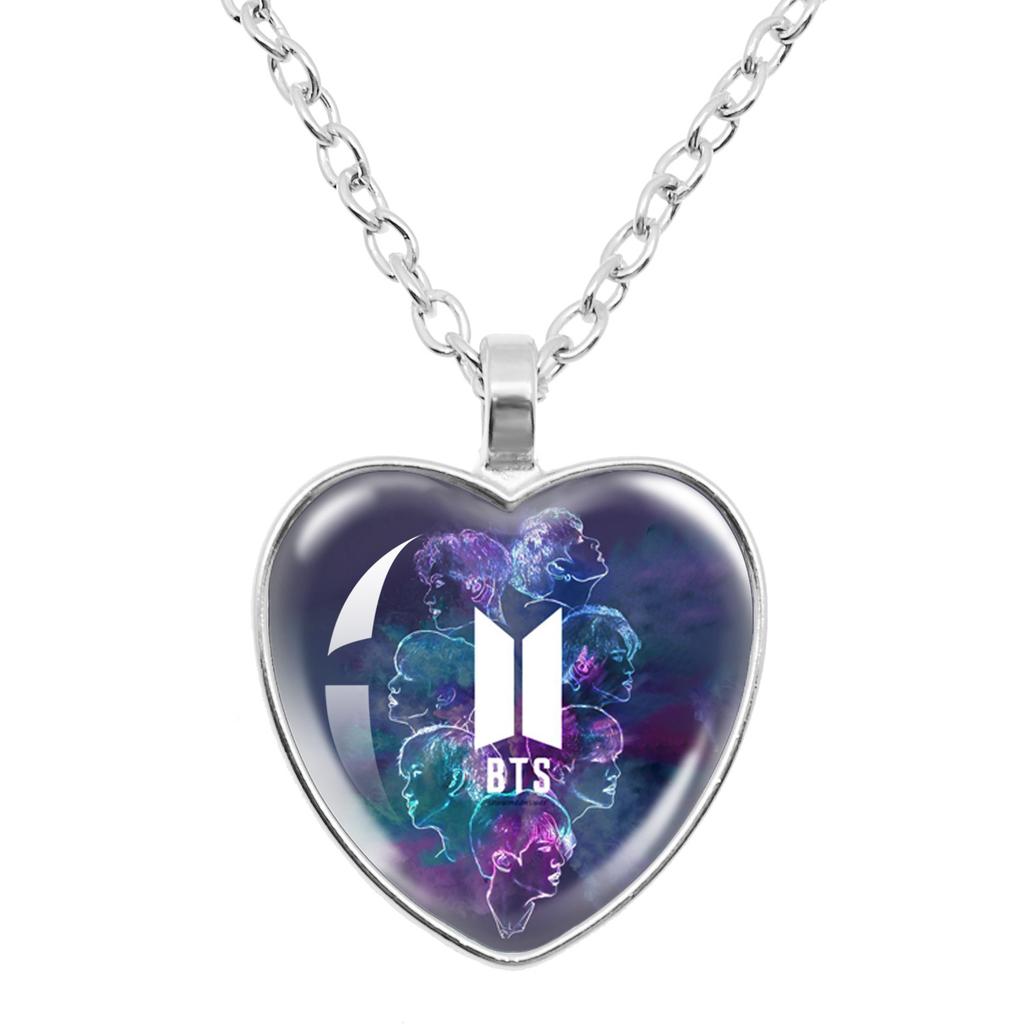 BTS Heart-shaped Necklace, BTS Pendant, Jewelry, K-pop ARMY Fan Gift.