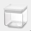 Square Jar - 0.7 L - Airtight Silicone Lid - Stackable Space-saving - Transparent Resistant Plastic