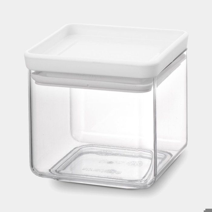 Bocal carré - 0,7 L - Couvercle silicone hermétique - Empilable gain de place - Plastique résistant transparent