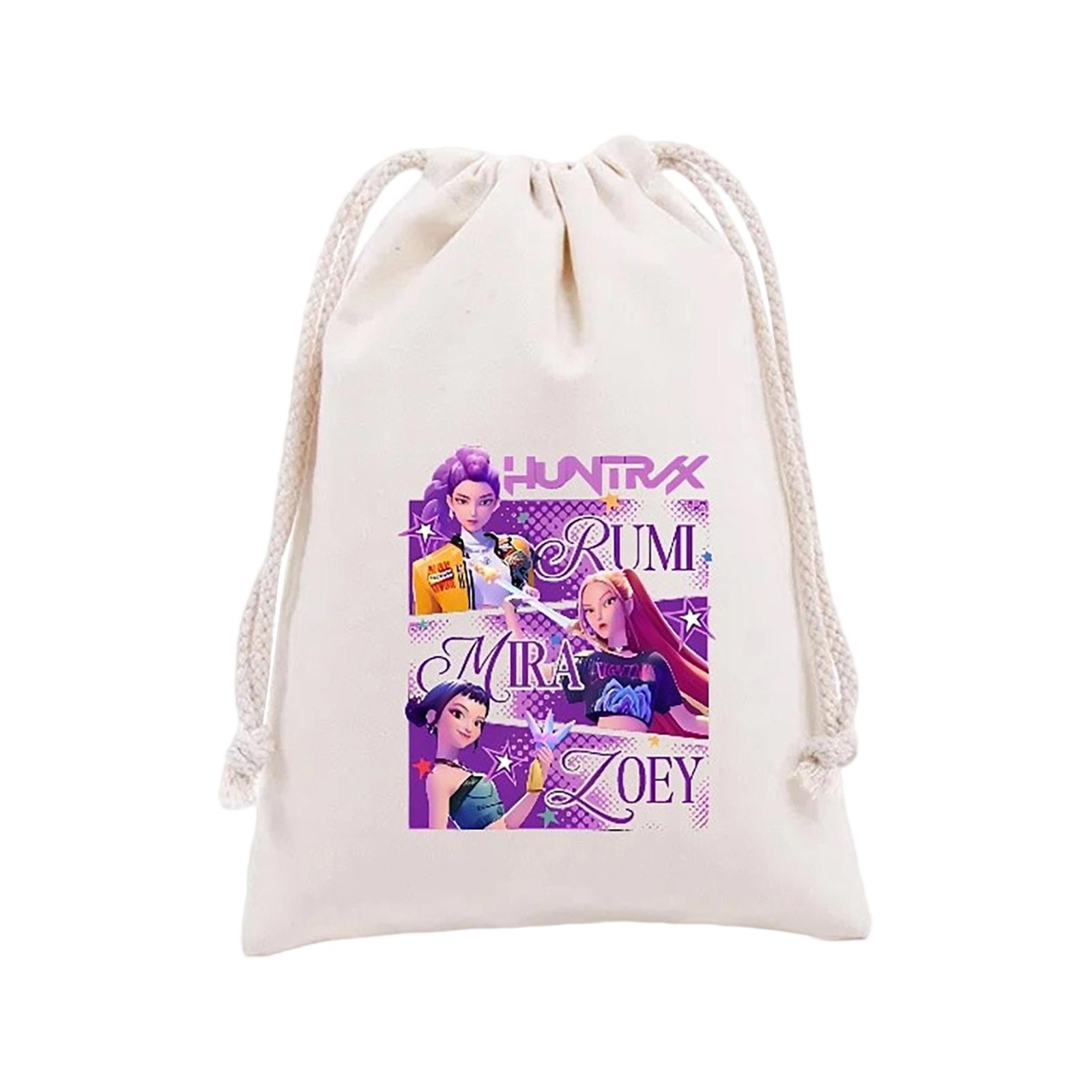 

Мультяшный холщовый мешочек на шнурке, дорожная сумка для хранения для девочек, детский мешочек для хранения One Size