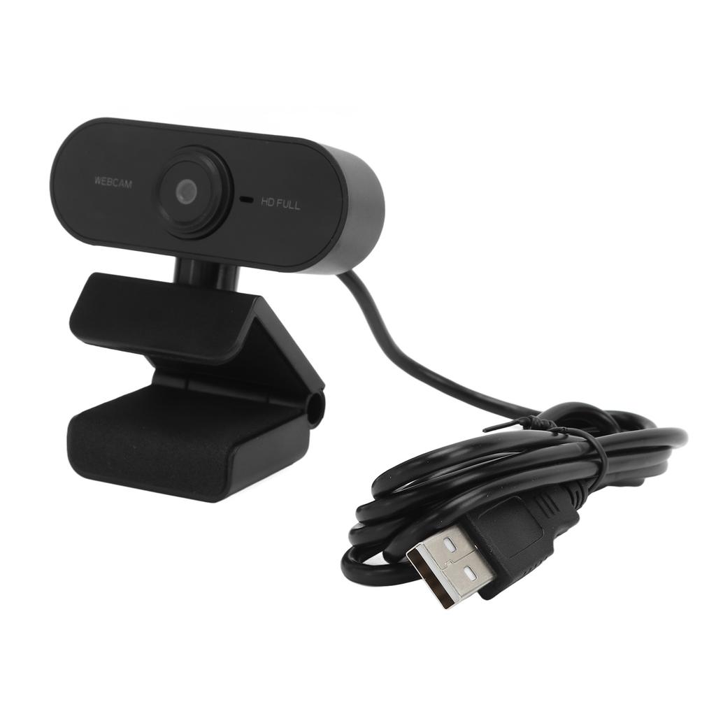 Webcam 1080P HD Built in Microphone USB2.0 Plug and Play Online Class Video Live Camera for Desktop Laptop PC