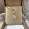 **Lively Women's Necklace: Titanium Steel & Gold-Plated Copper Clavicle Chain**