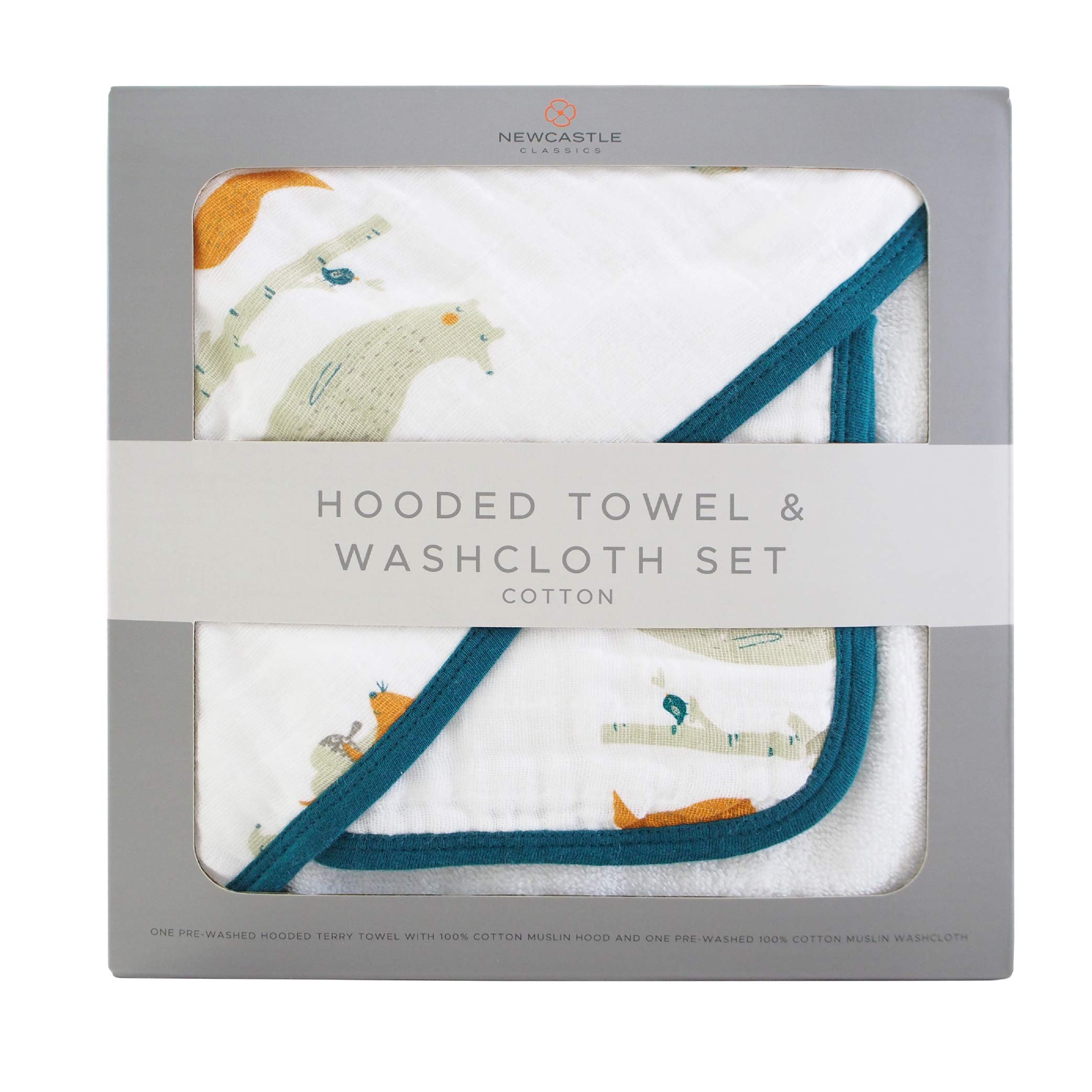 

Newcastle Classics Food Towel Wash Cloth Set Cotton Muslin Japanese Hooded Towel Hand Shirt Ivory Fabric Bath Going Out Forest Friends Food Wash +