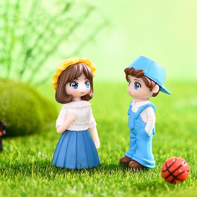 1 Paio Figure Amanti Coppia Miniatura Desktop Decorazione Casa Persone Ragazzo Ragazza Modello Principessa Fata Gnomo Regalo San Valentino