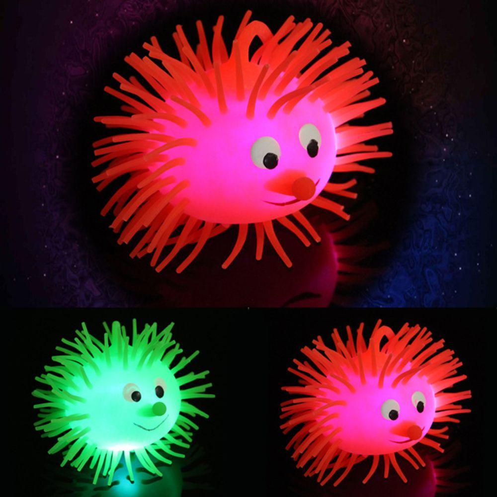 Random Baby Elastic Toy Vent Ball Glowing Hair Flash Ball Elastic Glow Hair Ball LED Light Up Toy