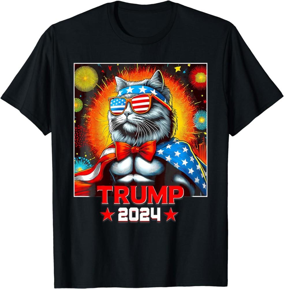 SALE US President Trump 2024 Nebelung Cat Unisex T-Shirt Unisex T-Shirt XXXXL