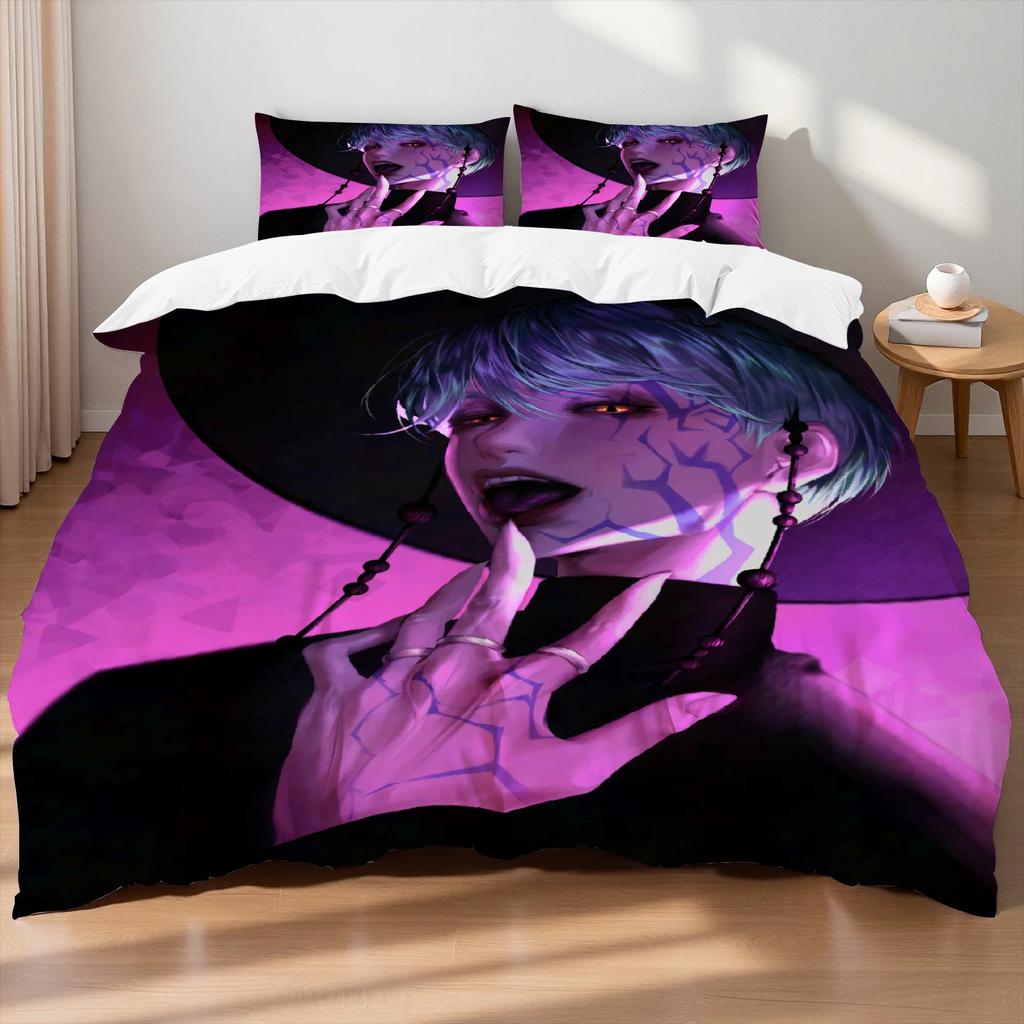 Saja Boys Bedding Set Kpop Demon Hunters Duvet Cover Set Colorful Print Polyester Bed Sheet Duvet Cover Kid Gift Home Textile