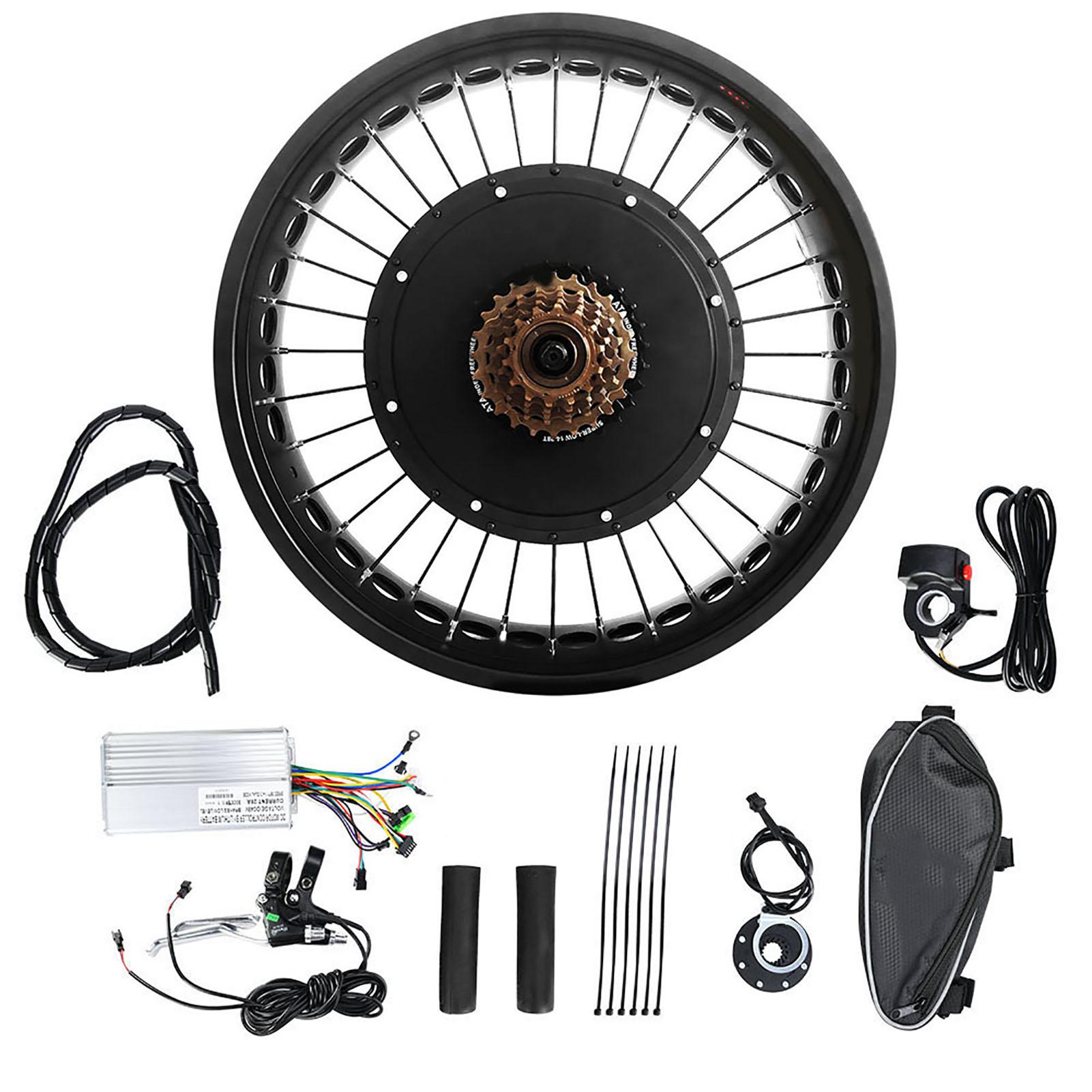 Awinner Aluminium Alloy 48V 1500W 20X4.0 Inch Electric Bicycle Conversion Engine Motor Wheel Kitrear Drive Flywheel 170Mm