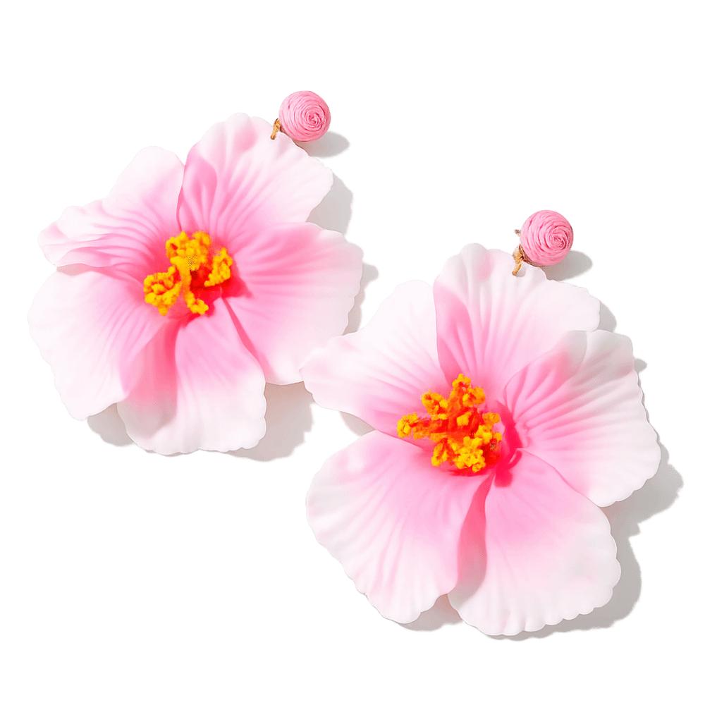 Sweet Fabric Flower Earrings Colorful Beach Drop Earrings Beautiful Floral Pendant Earrings  Women