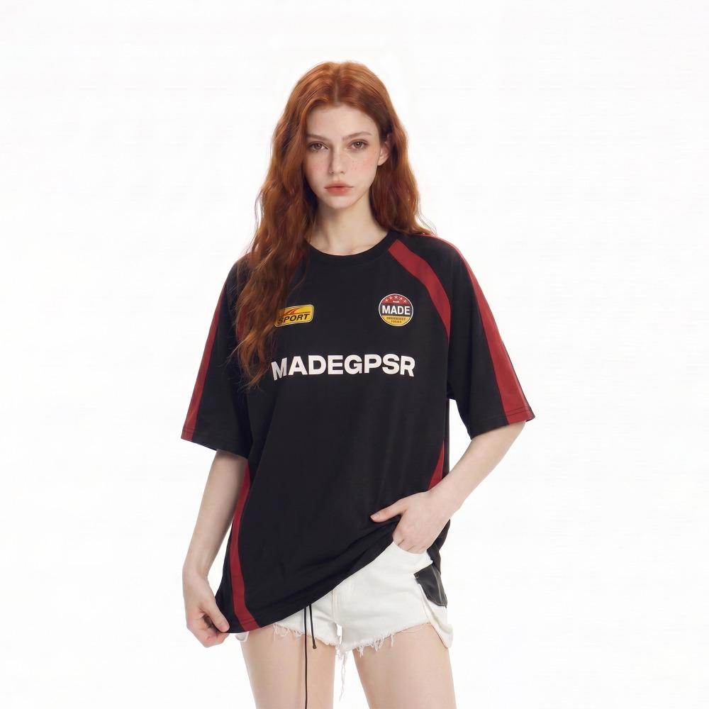 American-style short-sleeve sportswear, vintage streetwear couple T-shirts
