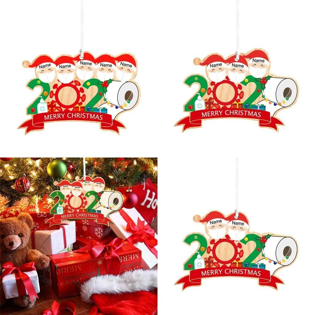 Unique Diy Family Name Christmas Tree Ornament For 2-5 People Quarantine Gift