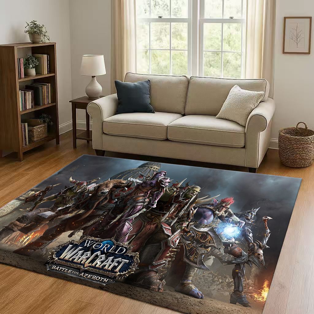 HD WOW World of Warcraft Game Demon Hunter Arthas Living Room Non-Slip Area Rug Carpet for Bedroom Playroom Sofa,Home Doormat