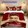 Football Club Duvet Cover Set - 3pcs Polyester Bedding Set with Digital Print, 1 Comforter Cover & 2 Pillow Shams