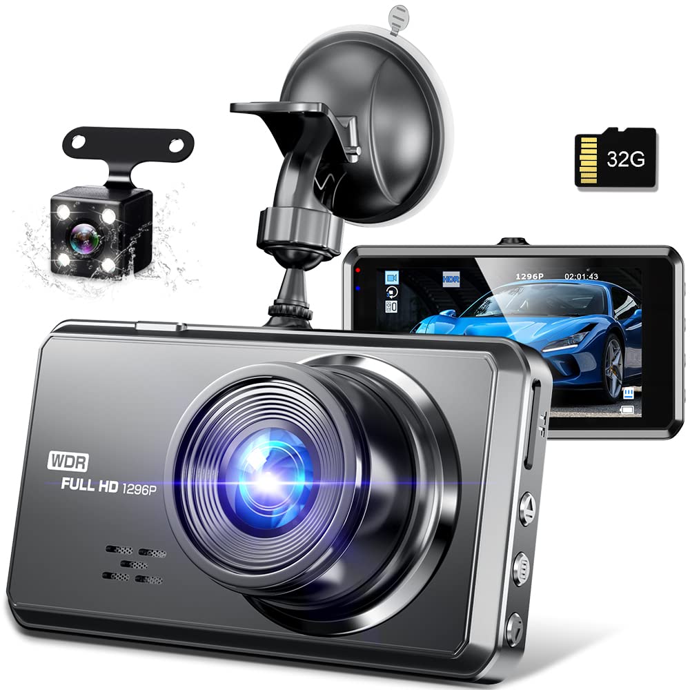 

NDO Видеорегистратор 1296P Качество Full HD Матрица SONY 170 Градусов Сверхширокий угол обзора Жаростойкая конструкция Маленький видеорегистратор с картой 32 ГБ чёрный