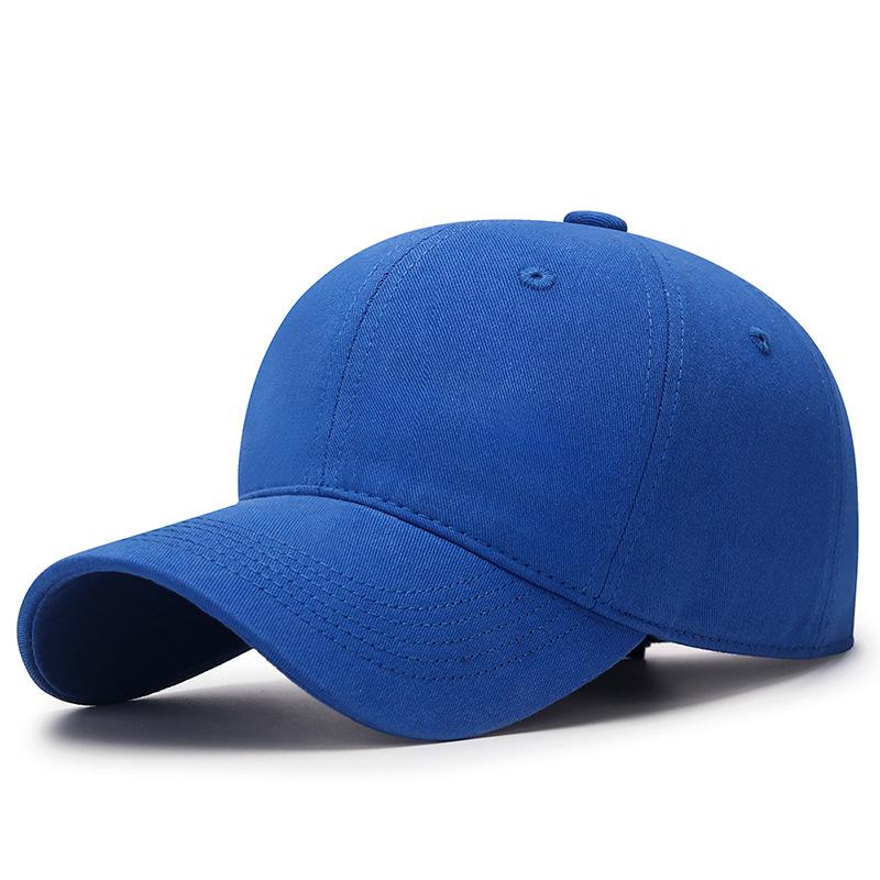 Baseball Cap Women's Solid Color Big Head Cap Men's Wide Brim Sun Hat