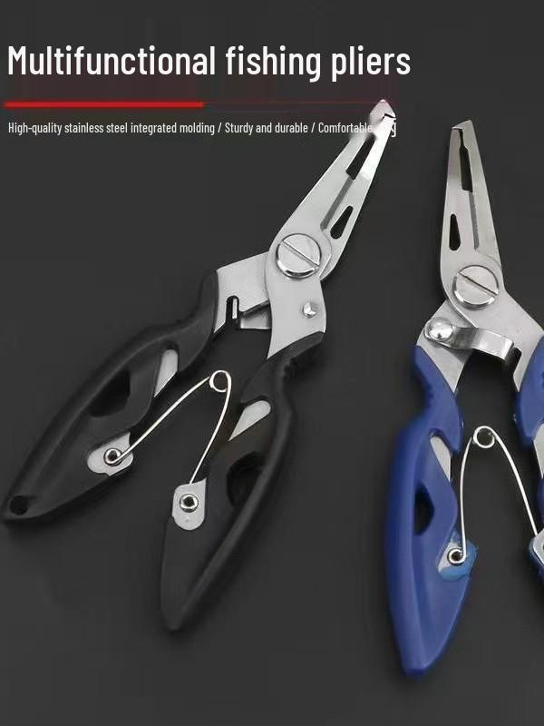 Multi-Functional Fishing Pliers: Lure Handling, Line Cutting, Hook Removal, Lead Cutting, and Line Tying Tool.