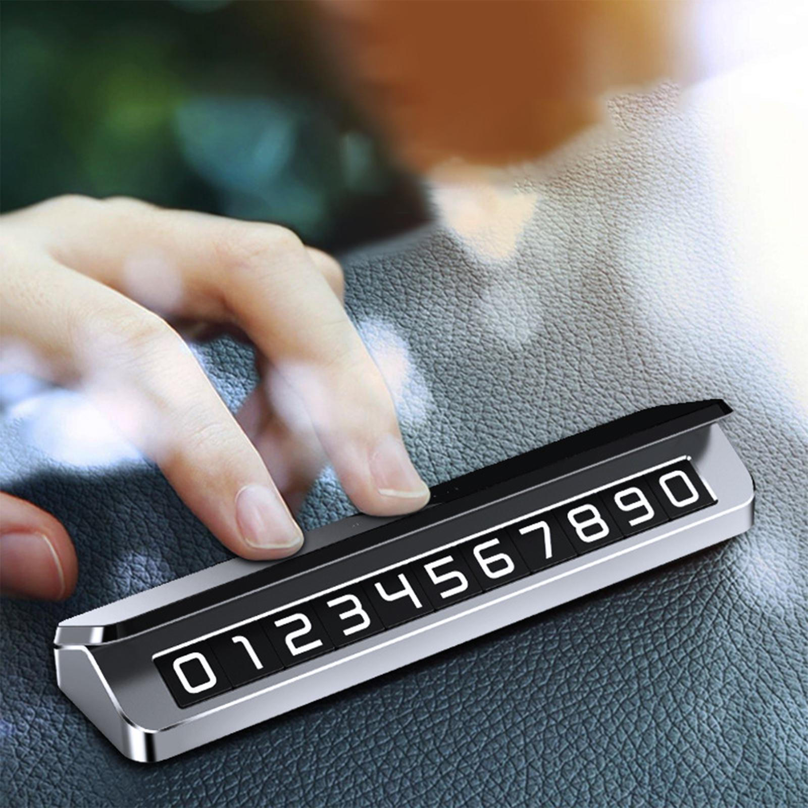 

Temporary Parking Card Holder Car Decorations Hide Mobile Phone Number Plate срібний