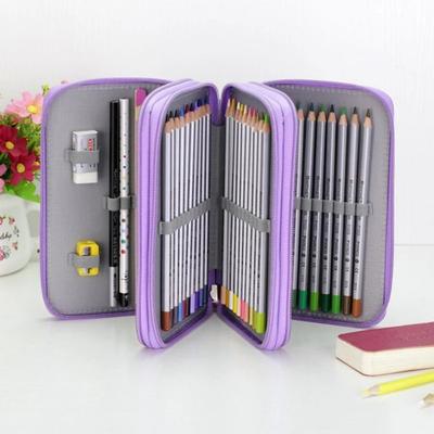Sac pour crayons de couleur de grande capacité 2/3/4 couches Trousse à stylos Étui à crayons Accessoires de bureau