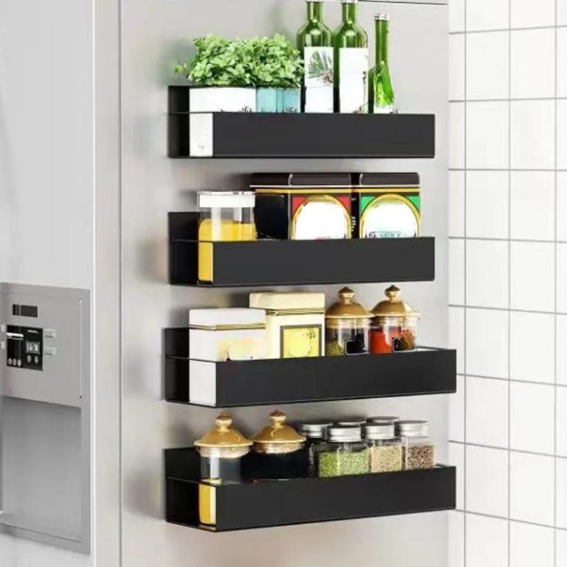 1/2pcs Magnetic Storage Shelf  Household Kitchen Refrigerator Washing Machine Side Hanging  Rack, Multifunctional Storage Rack