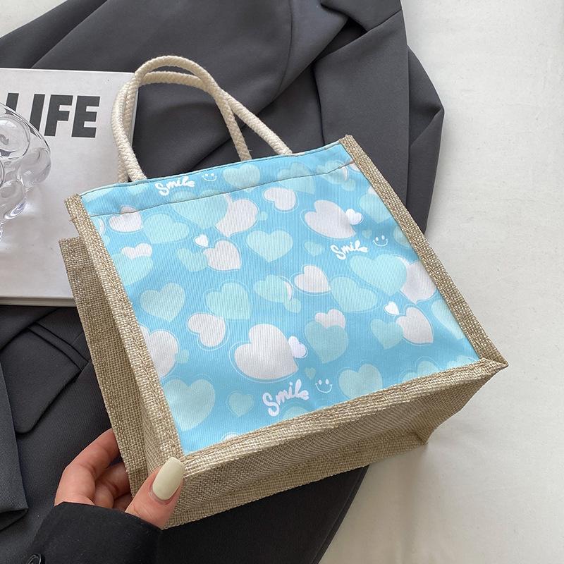 Cute Cartoon Love Souvenir Girl Japanese Ins Small Tutoring Bag Summer Outing Hand Bento Bag