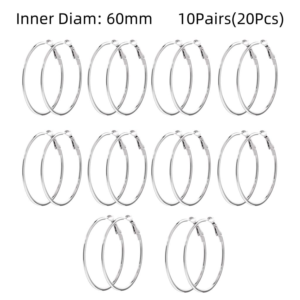10 Pairs Minimalist Big Large Stainless Steel Round Woman's Piercing Hoop Earing for Female Jewelry Punk Accessories Trend NewIn