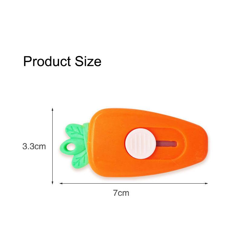 Cute Carrot Pocket Utility Knife Express Box Paper Cutter Art Craft Wrapping Opener with Keychain Hole Office School Stationery