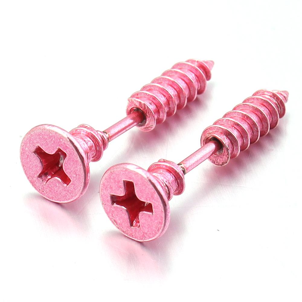 1 Pair Unisex Women Men Earrings Stainless Steel Piercing Nail Screw Stud Earrings Punk Rock Helix Ear Piercings Spiral Jewelry