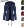 BITCED Hooded Outdoor Raincoat - Short Trench-Style Cardigan Jacket