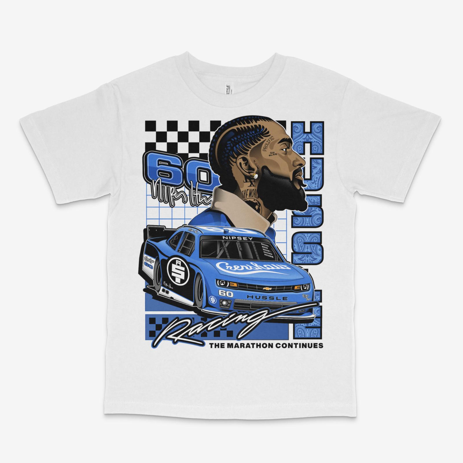 Hussle Racing White Tee S разноцветный