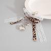 Goth Y2K Lace Bow Key Chain Heart Charm Pendant Kawaii Leopard Key Chain for Bag Accessory Women Trendy Tassel Chain Jewelry