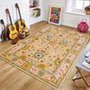 Intricate Floral Bird Traditional Pattern Area Rug Artistic Soft Non-Slip Floor Mat for Ornate Style Living Rooms Home Spaces