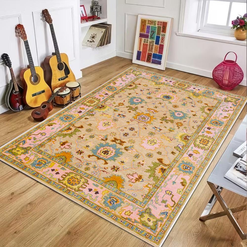 

Intricate Floral Bird Traditional Pattern Area Rug Artistic Soft Non-Slip Floor Mat for Ornate Style Living Rooms Home Spaces 40x60cm