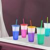 Color Changing Cups 5 Pieces Reusable Tumbler with Lids and Straws Ice Water Color Changing BPA Tumblers Party Cups