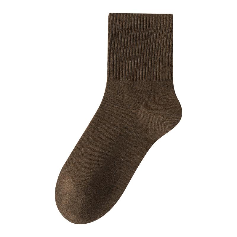 Women's Pure Cotton Thick Mid-calf Socks for Autumn and Winter, Simple Cotton Socks, Warm Long Socks for Winter