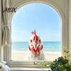Customizable Poultry Window Film Black White Rooster Stickers, Realistic Farm Chicken Head Interesting Interior Glass Layouts Decals, Waterproof