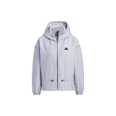 Jaqueta Esportiva Casual com Logo de Cor Sólida para Mulheres Outerwear Cinza IZ3167