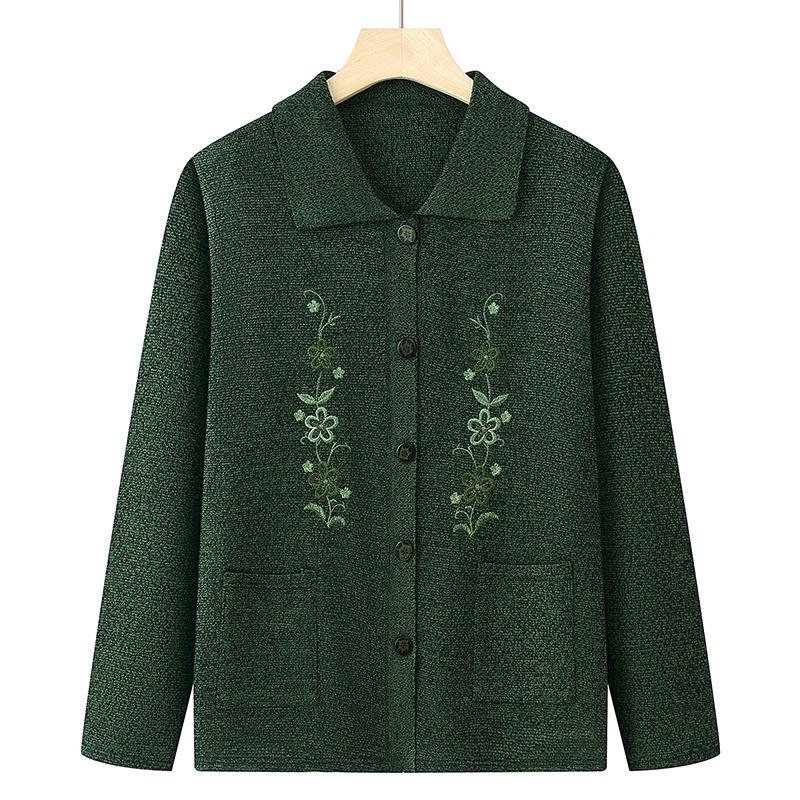 

Grandma s Spring & Autumn Loose Knit Cardigan for Middle-Aged & Elderly Women One Size