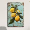 X Cm Lemon Leaf Metal Wall Art Sign  Vintage Yellow Lemon  Lime Citrus Decor Tinplate Hanging Decoration Suitable F