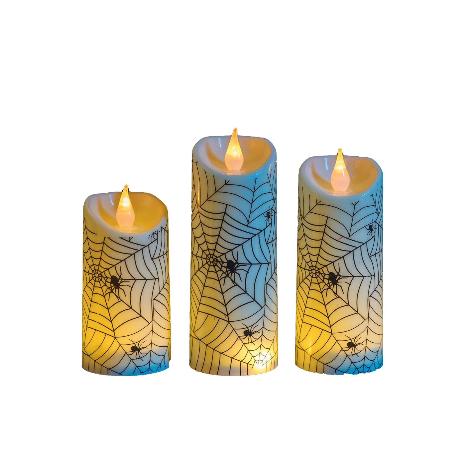 

Хэллоуин Мерцающие Беспламенные Наклейки на Свечи Настоящий Воск Хэллоуин Светодиодные Свечи Для Страшного Хэллоуин Домашнего Декора One Size