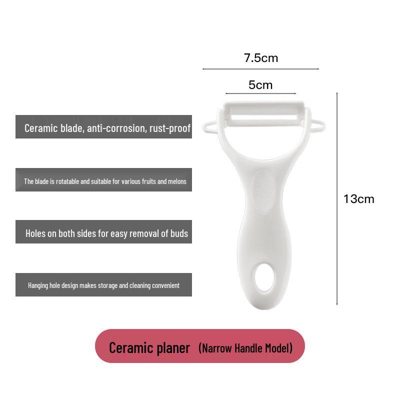 Japanese Ceramic Fruit & Vegetable Peeler: Apple, Cucumber, Potato, Grater.