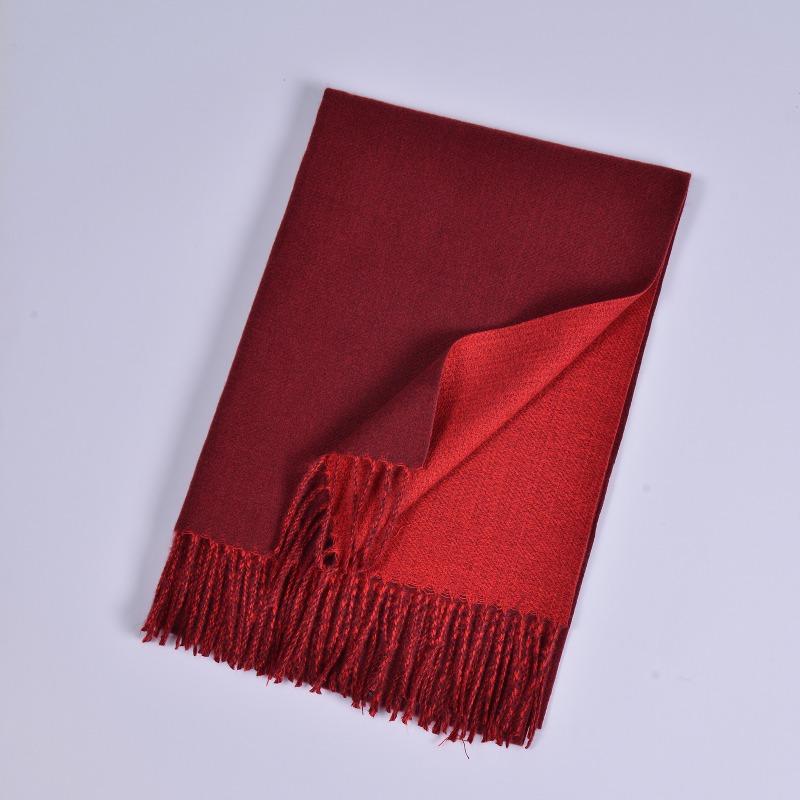 

Осень и зима новый имитация кашемира двусторонний однотонный теплый шарф шарф мужской и женский модный теплый с бахромой 65*200cm