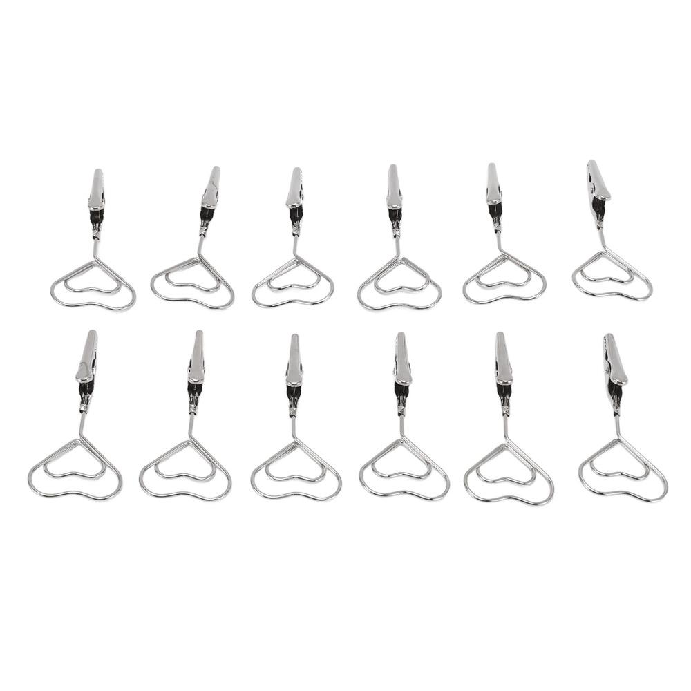 12Pcs Multi Shape Double Headed Memo Clip 70mm Silver Note Clips Metal Multifunctional Wire Picture Clip Hanging Photo